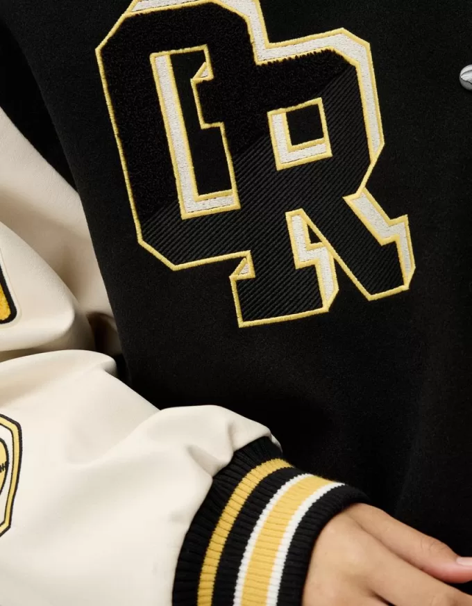 Giacca college con maniche a contrasto