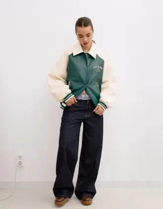 Giacca college in finta pelle