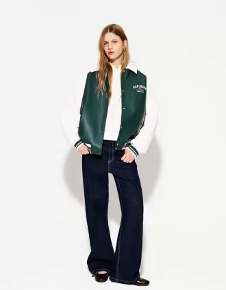 Giacca college in finta pelle