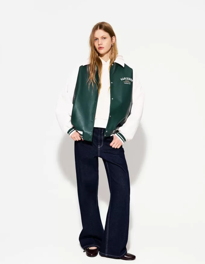 Giacca college in finta pelle