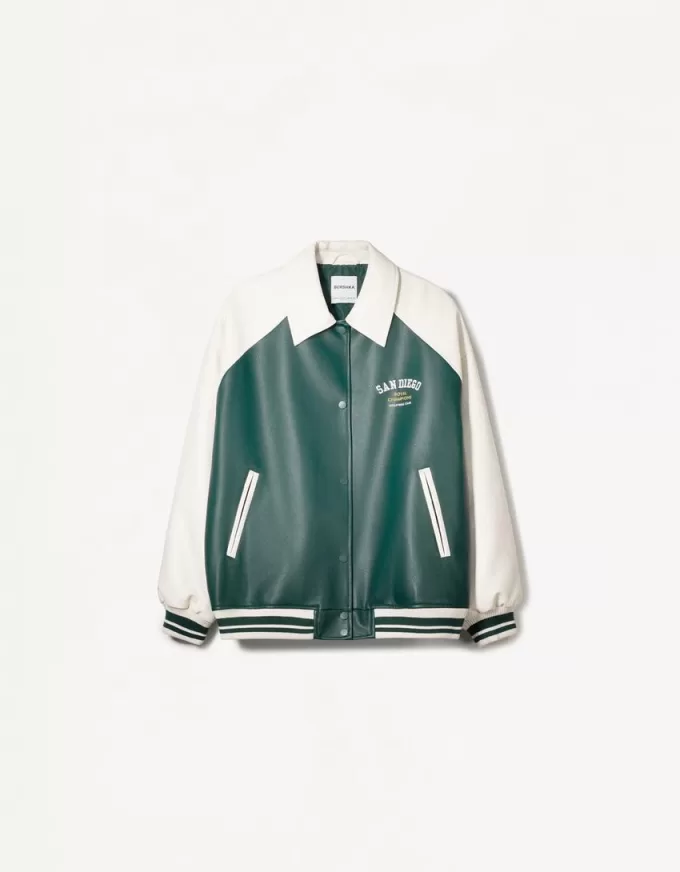 Giacca college in finta pelle