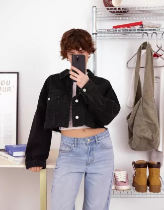 Giacca corta in denim