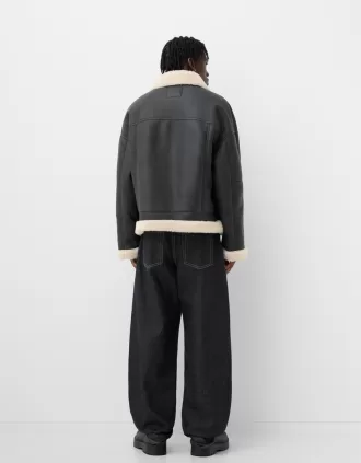 Giacca dalla vestibilità boxy effetto pelle