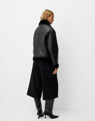 Giacca double face in pelliccia sintetica