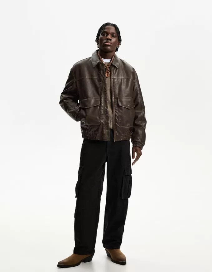 Giacca effetto pelle