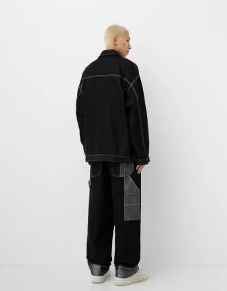 Giacca in denim a contrasto