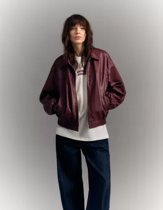 Giacca oversize in ecopelle