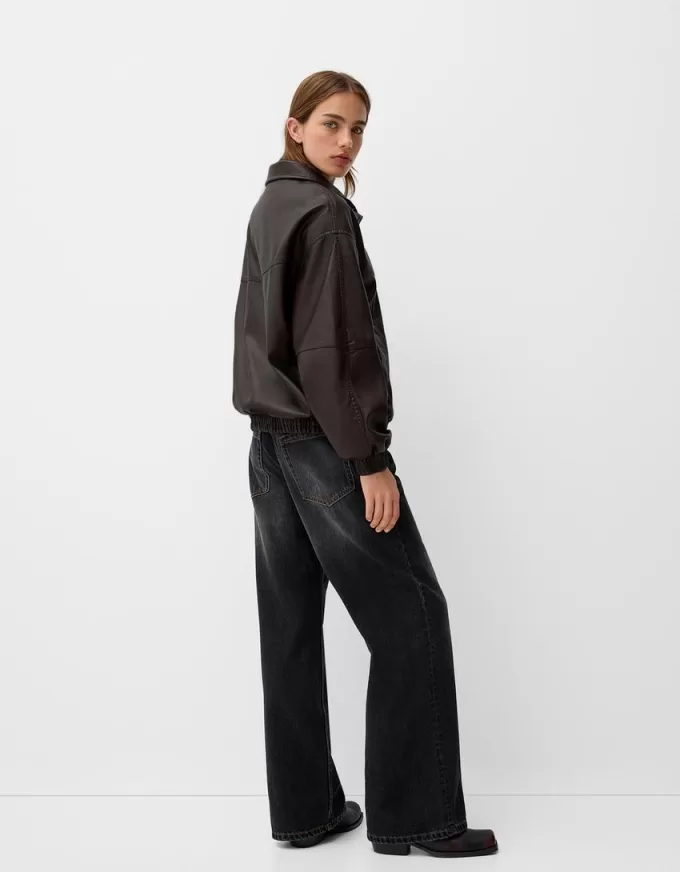 Giacca oversize in ecopelle