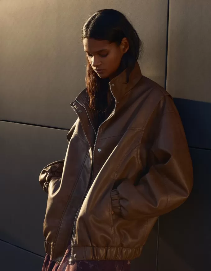 Giacca oversize in ecopelle