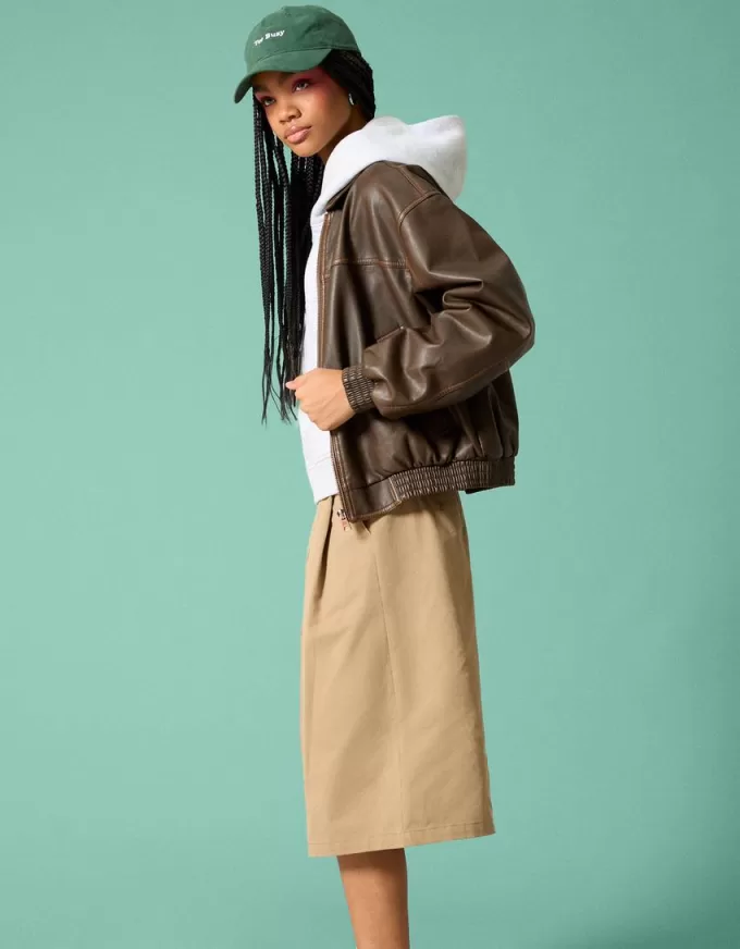 Giacca oversize in ecopelle