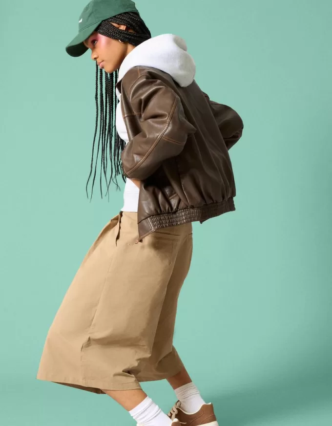 Giacca oversize in ecopelle