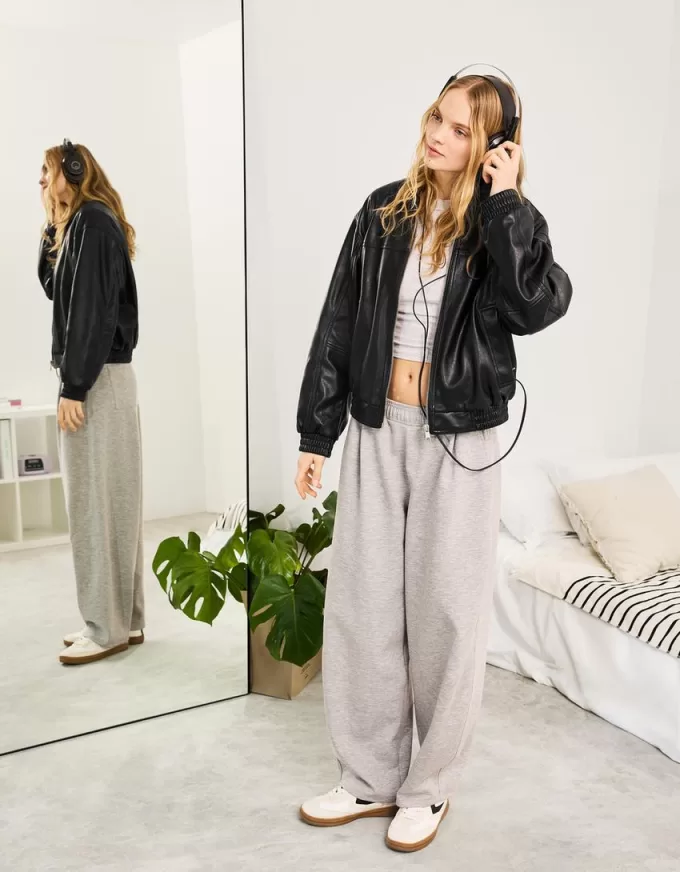 Giacca oversize in ecopelle