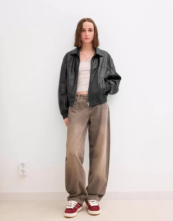 Giacca oversize in ecopelle