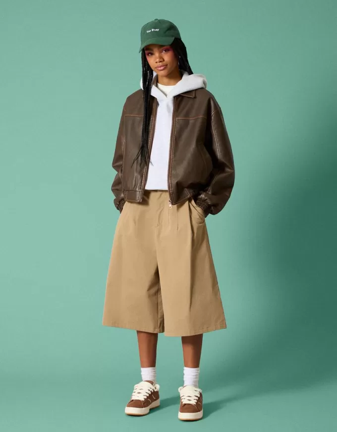 Giacca oversize in ecopelle