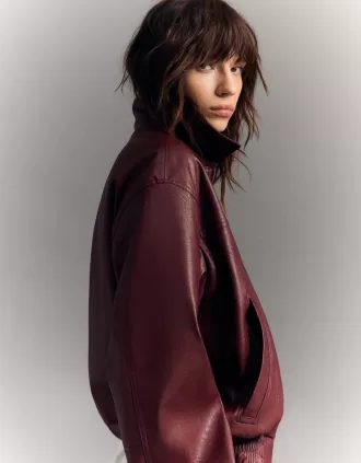 Giacca oversize in ecopelle