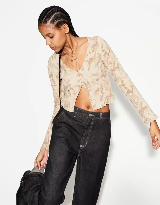 Giacca stampata con bottoni