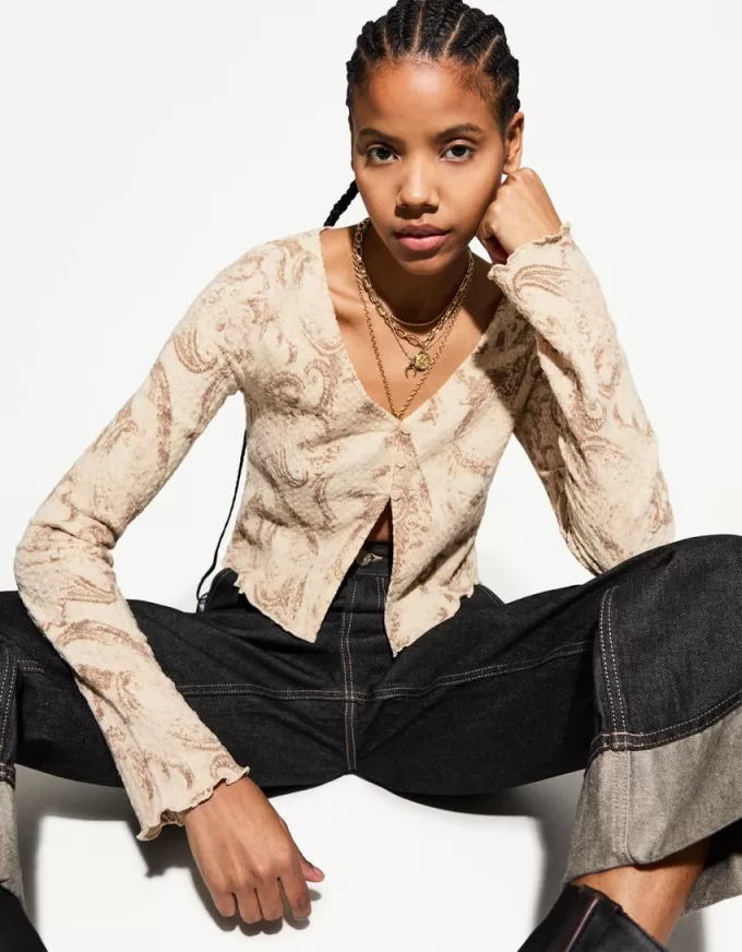 Giacca stampata con bottoni