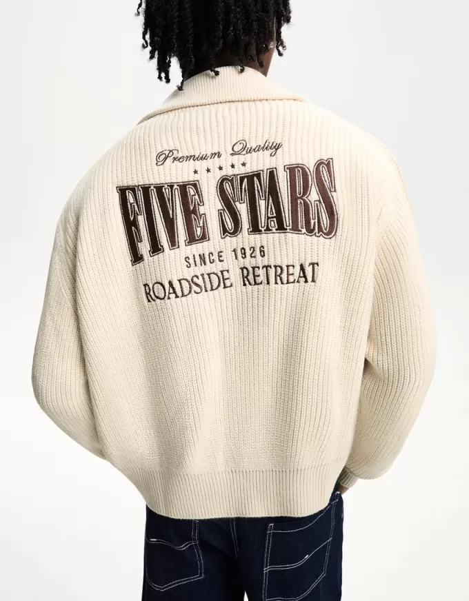 Giacca testurizzata ricamata