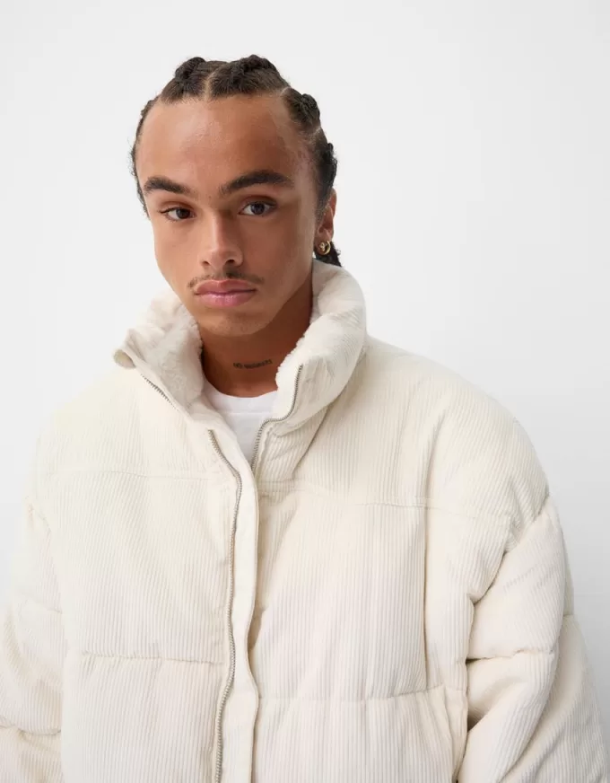 Giacca trapuntata in velluto a coste