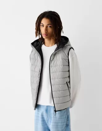 Gilet imbottito leggero con cappuccio