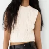 Gilet in maglia a trecce