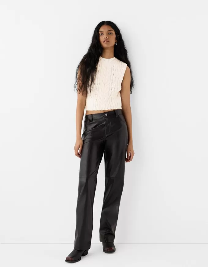 Gilet in maglia a trecce