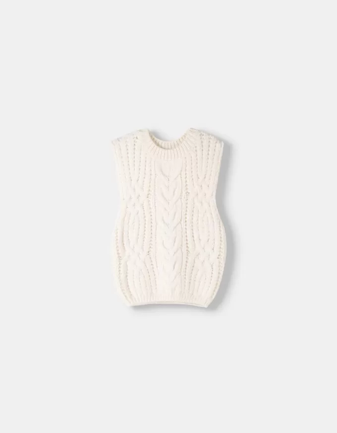 Gilet in maglia a trecce