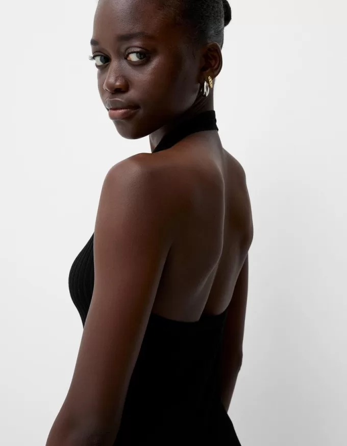 Gilet midi con apertura sul retro