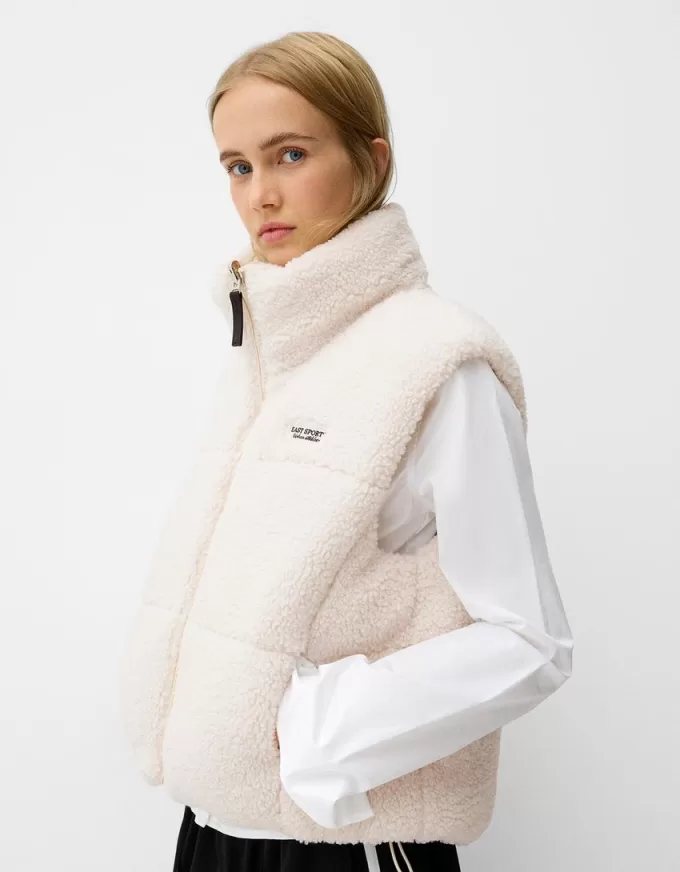 Gilet reversibile in montone sintetico