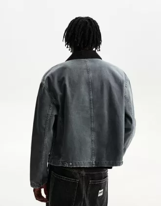 Giubbotto con colletto a contrasto