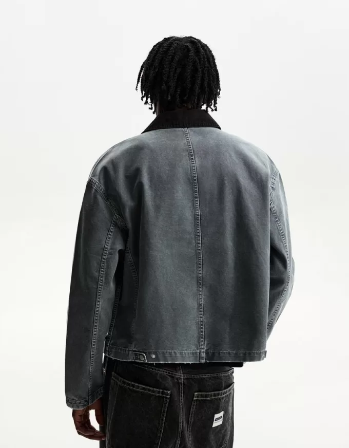 Giubbotto con colletto a contrasto