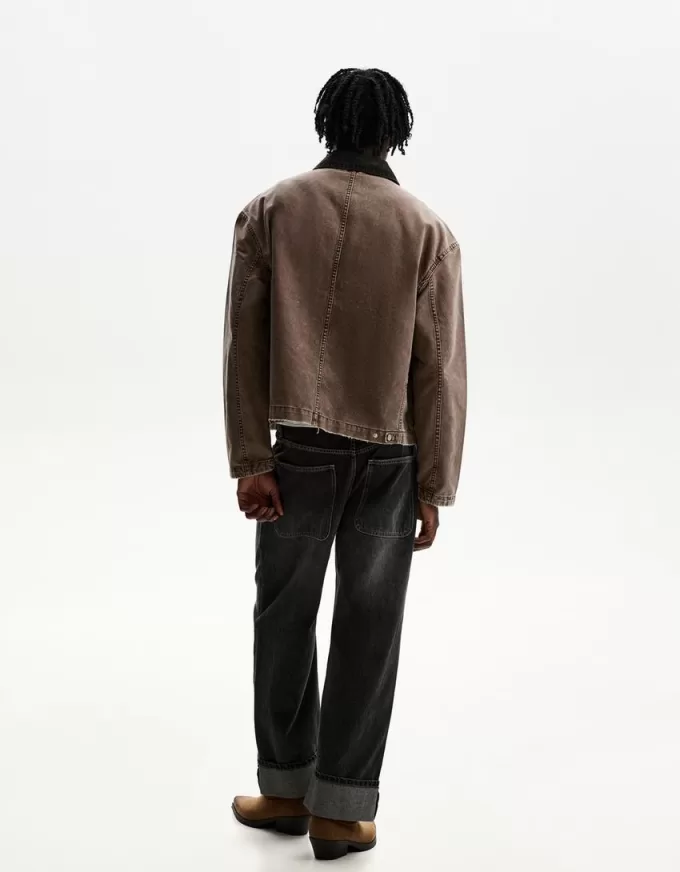 Giubbotto con colletto a contrasto