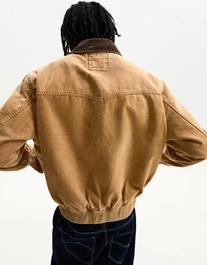 Giubbotto con colletto a contrasto