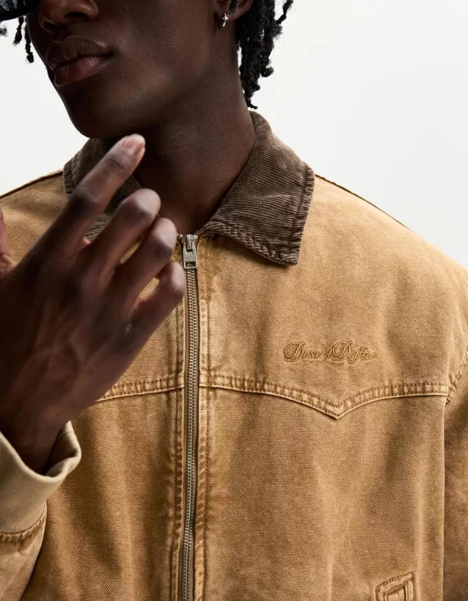 Giubbotto con colletto a contrasto