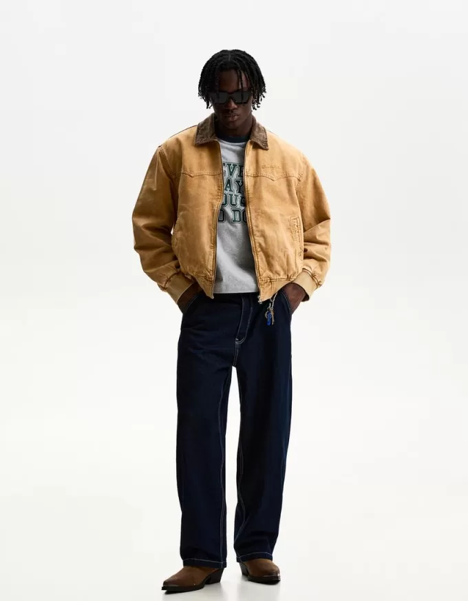 Giubbotto con colletto a contrasto