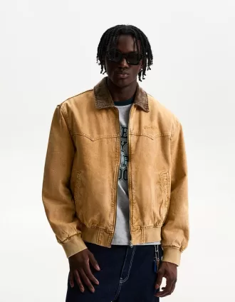 Giubbotto con colletto a contrasto