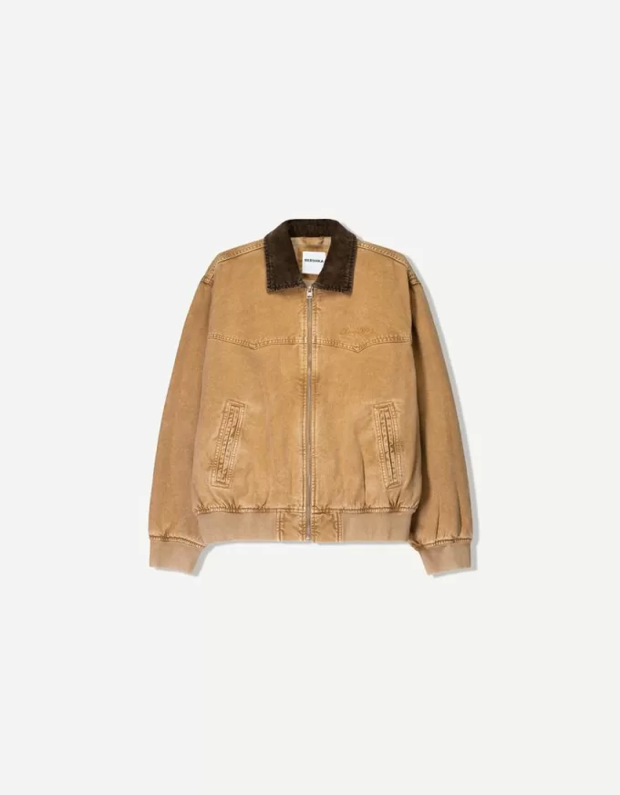 Giubbotto con colletto a contrasto