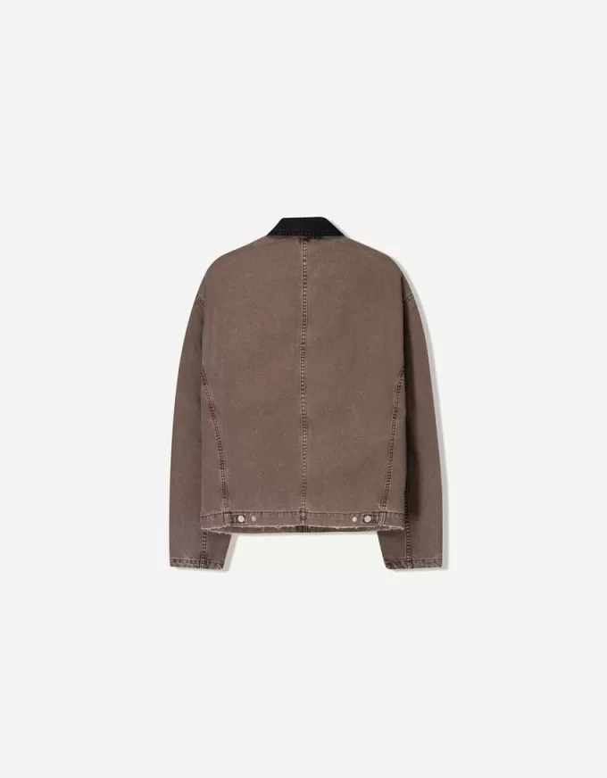 Giubbotto con colletto a contrasto