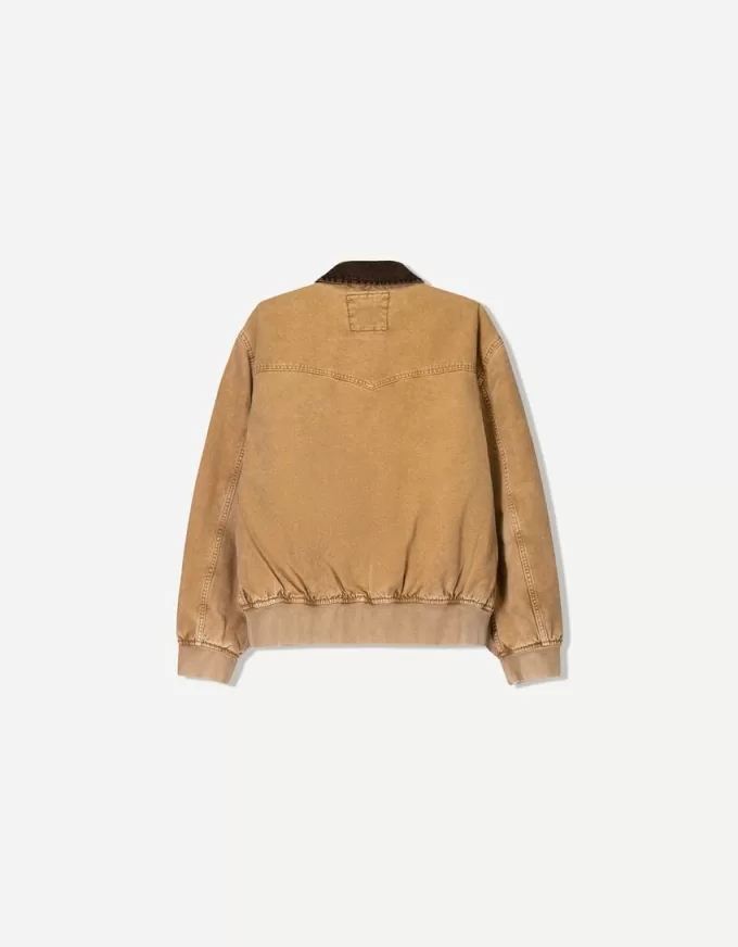 Giubbotto con colletto a contrasto