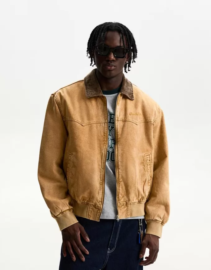 Giubbotto con colletto a contrasto