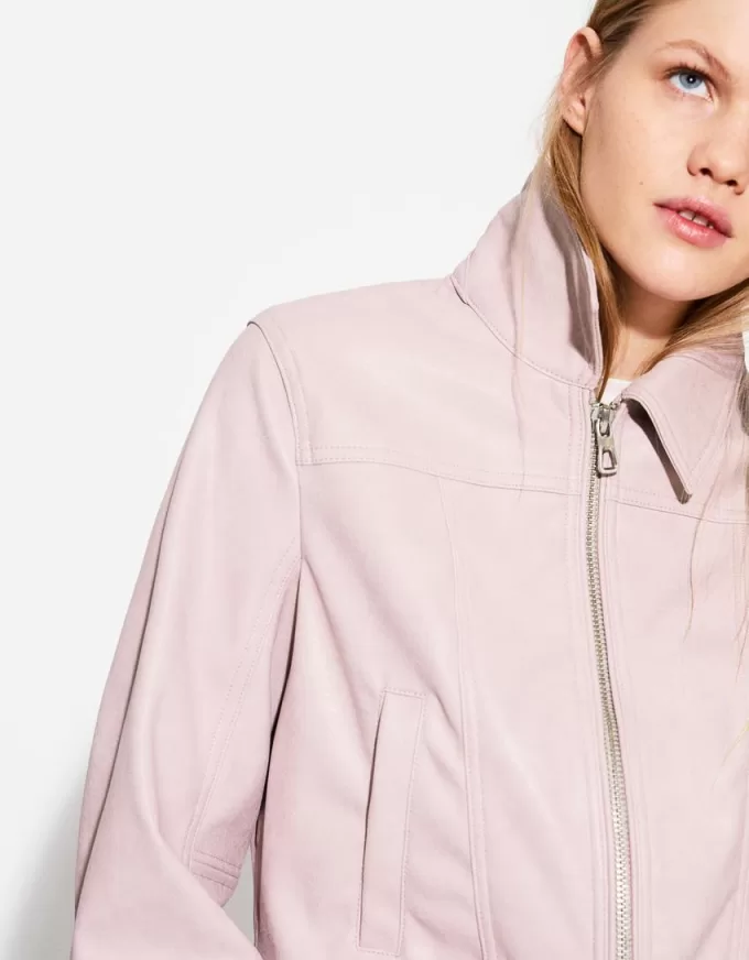 Giubbotto effetto pelle a coste