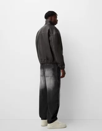 Giubbotto effetto pelle delavè