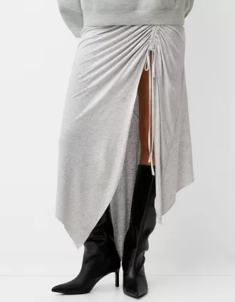 Gonna midi asimmetrica con volant