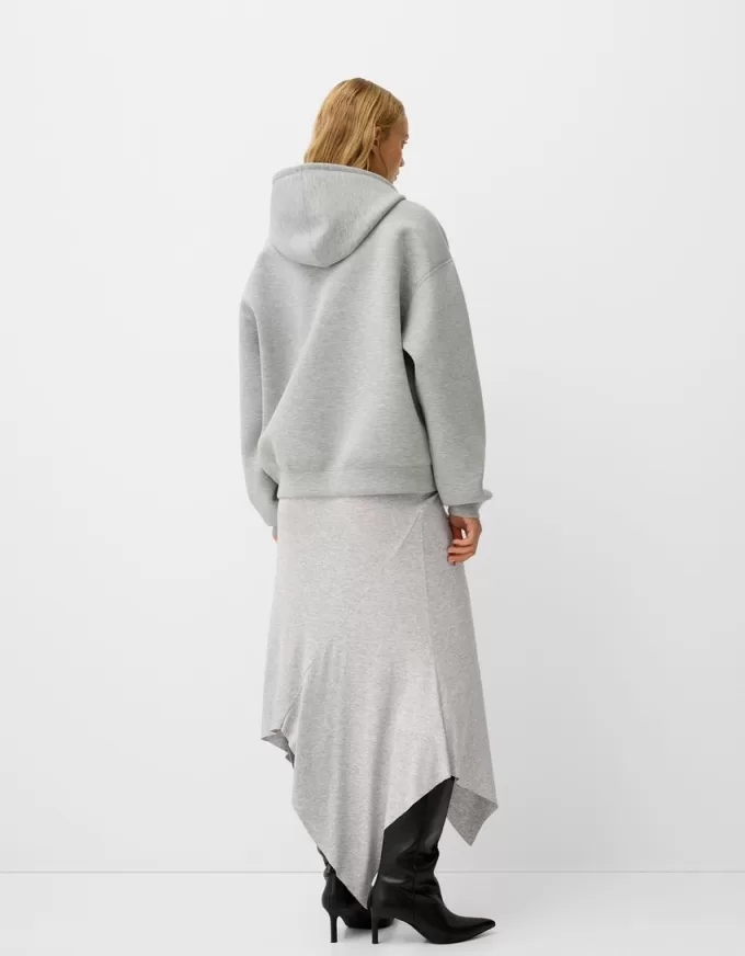 Gonna midi asimmetrica con volant