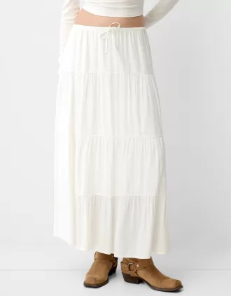 Gonna midi con elastico in vita