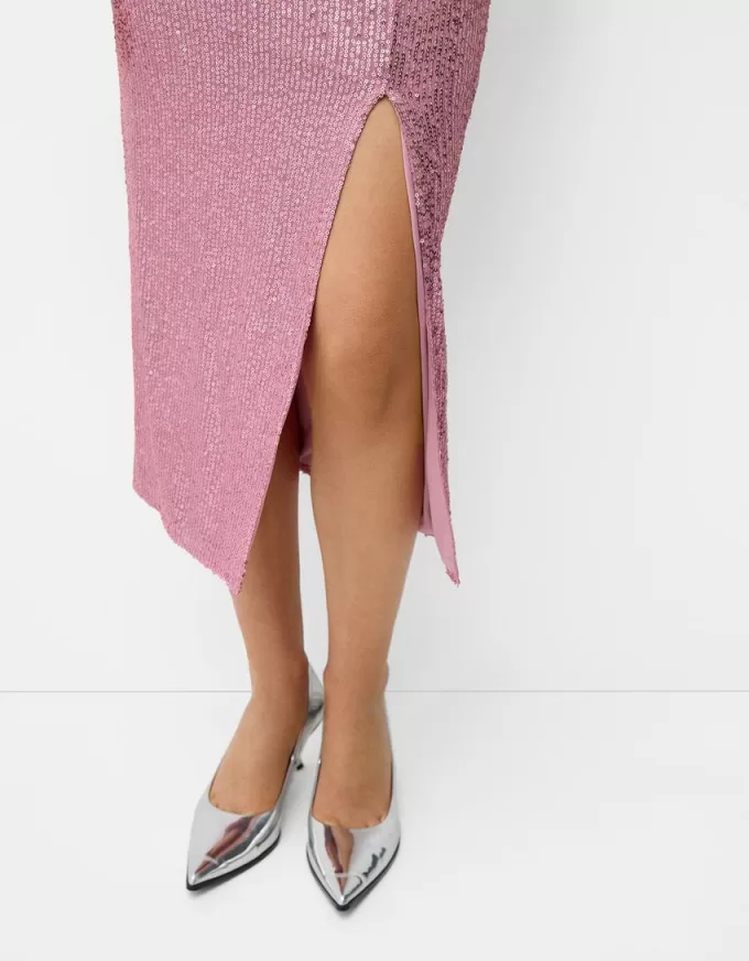 Gonna midi con paillettes