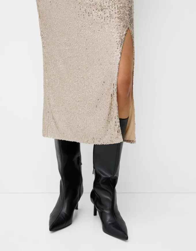 Gonna midi con paillettes