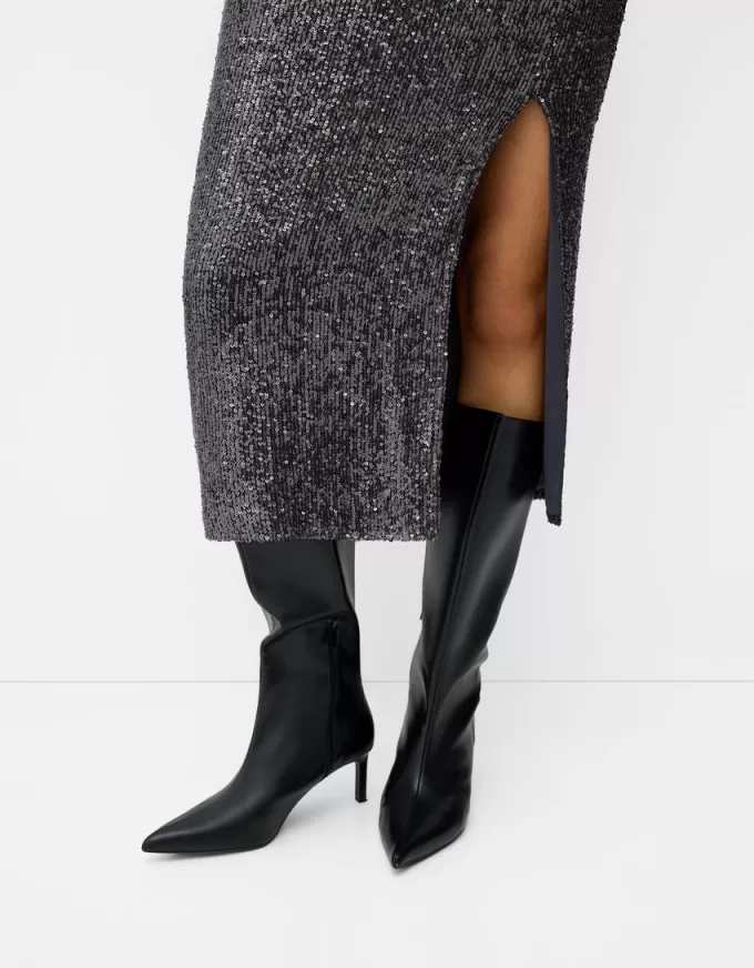 Gonna midi con paillettes