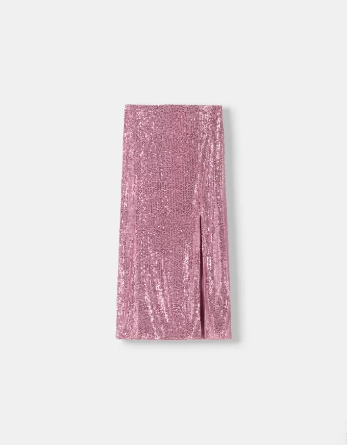 Gonna midi con paillettes