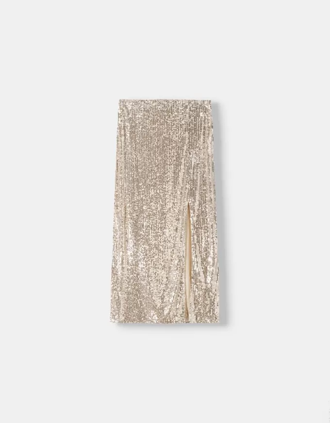 Gonna midi con paillettes